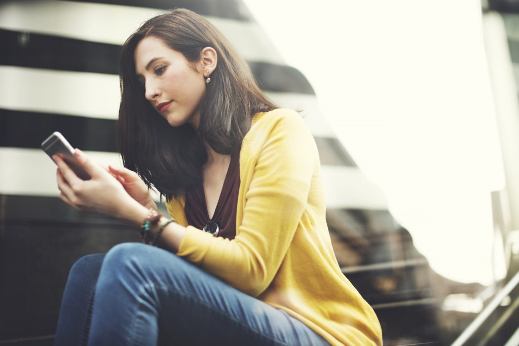 woman texting